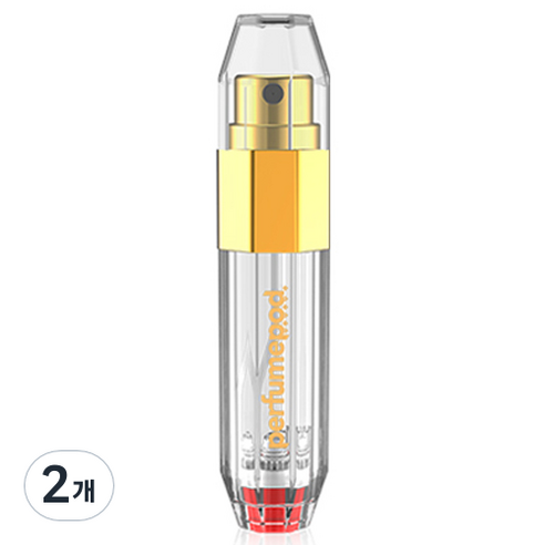트라발로 퍼퓸팟 크리스탈 펌핑식 충전 휴대용 향수공병 5ml, 골드, 2개