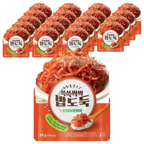 샘표 쓱쓱싹싹 밥도둑 오징어채볶음, 60g, 20개