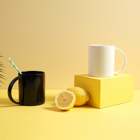 보울보울 국산 볼볼홈파티 빅머그 600ml, 밀크화이트 + 코코아블랙, 2개