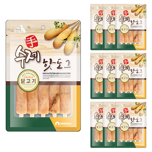 펫스토리 강아지 수제핫도그 간식, 닭고기, 100g, 10개