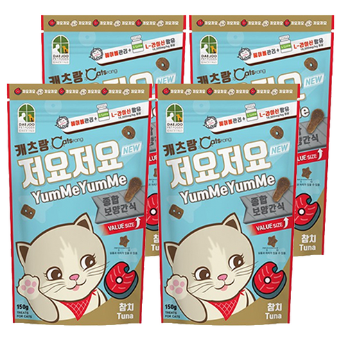캐츠랑 고양이 저요저요 보양간식, 참치, 150g, 4개