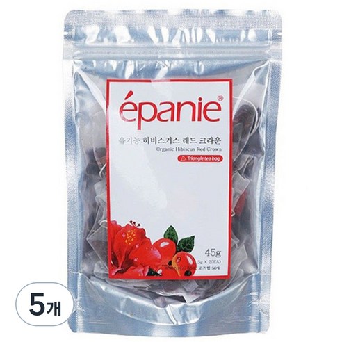 에빠니 유기농 히비스커스 레드크라운 삼각망 티백, 1.5g, 30개입, 5개