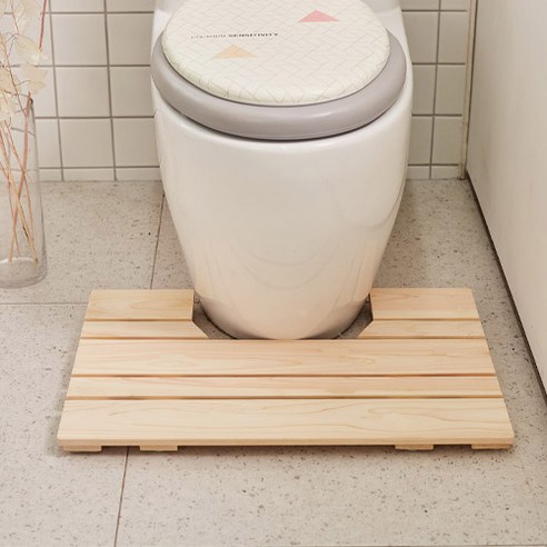 편백나무 프리미엄 원목 화장실발판 욕실형, 혼합색상, 1개