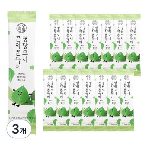 순수한집 영광모시 곤약 쫀득이, 375g, 3개