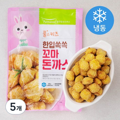 풀무원 풀스키즈 한입쏙쏙 꼬마돈까스 (냉동), 500g, 5개