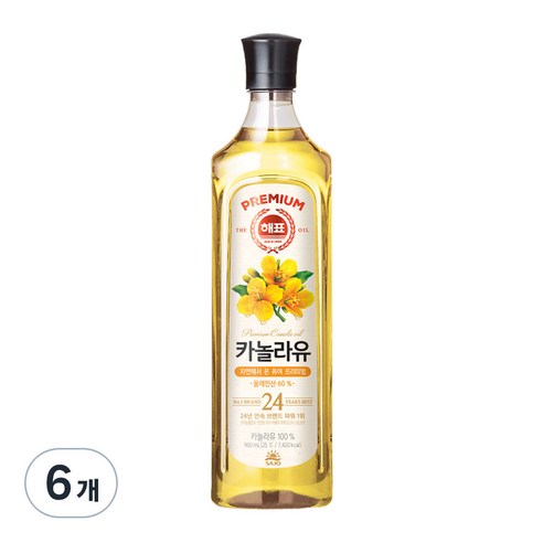 해표 카놀라유, 900ml, 6개 가루/조미료/오일