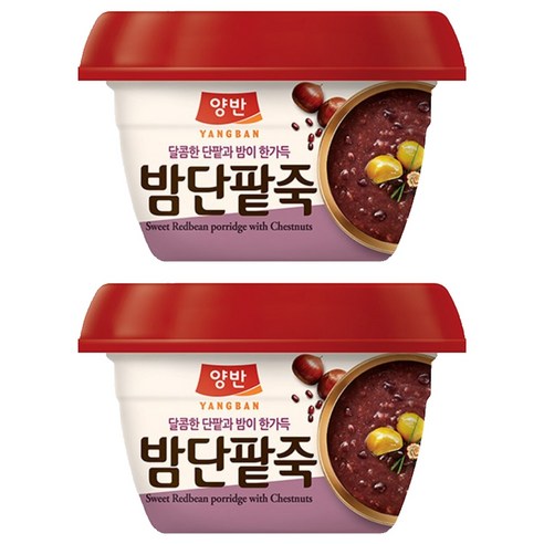 양반 밤단팥죽, 285g, 2개