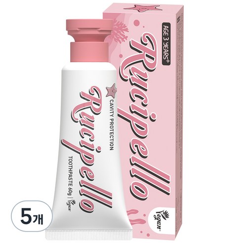 루치펠로 울라울라 어린이 저불소 치약, 60g, 5개