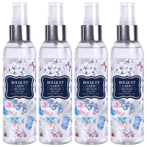 부케가르니 바디미스트 베이비파우더향, 145ml, 4개