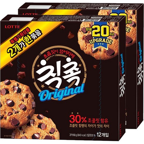 롯데 칙촉 오리지널, 168g, 2개