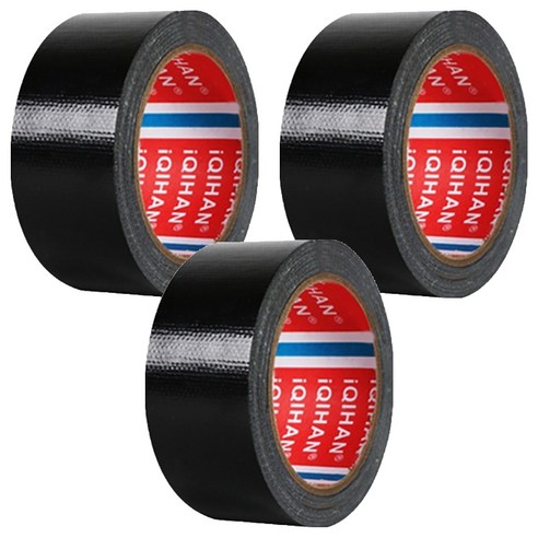 다다 고점도 강력 면 테이프 40mm x 50m, 검정색, 3개