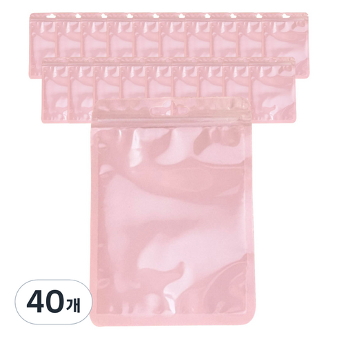 지앤와이 파스텔 선물포장 미니 지퍼백, 핑크, 40개