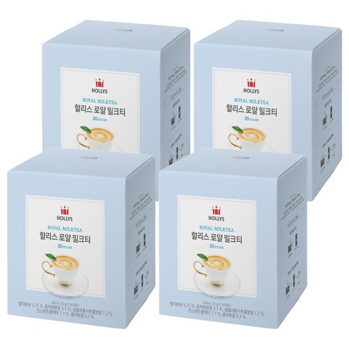 할리스 로얄 밀크티 분말, 20g, 20개입, 4개