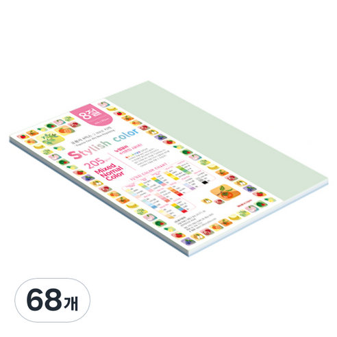 종이문화 SN 스타일리쉬 노멀 두꺼운 혼합색지 205g 06 Blue Tone, 68개