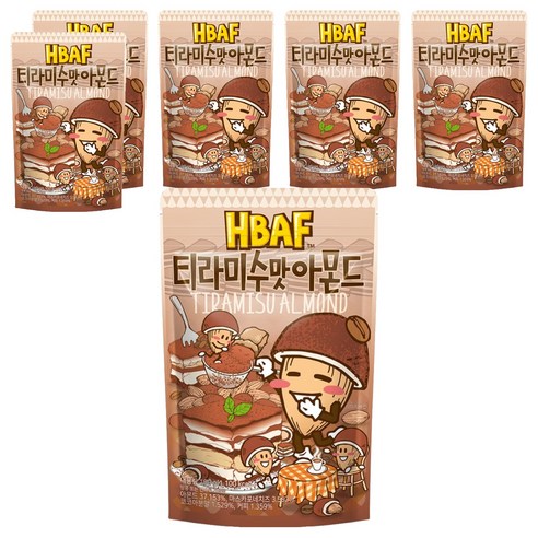 바프 티라미수맛 아몬드, 190g, 6개