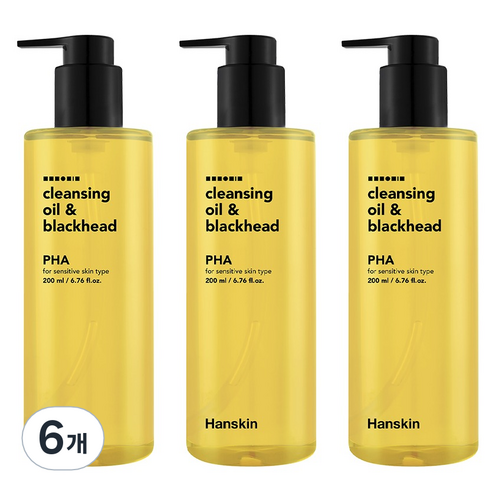 한스킨 클렌징오일 앤 블랙헤드 PHA, 200ml, 6개