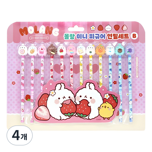 팝콘팬시 몰랑 뉴 피규어 연필세트 2탄 B, 핑크, 48개