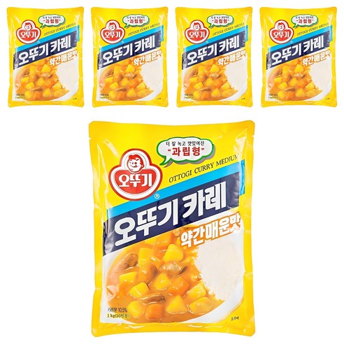 오뚜기 카레 (약간매운맛) 1kg, 5개