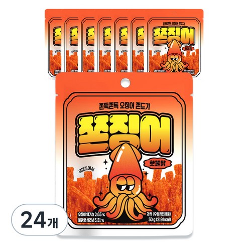 쫀슐랭 쫀징어 핫불닭, 50g, 24개