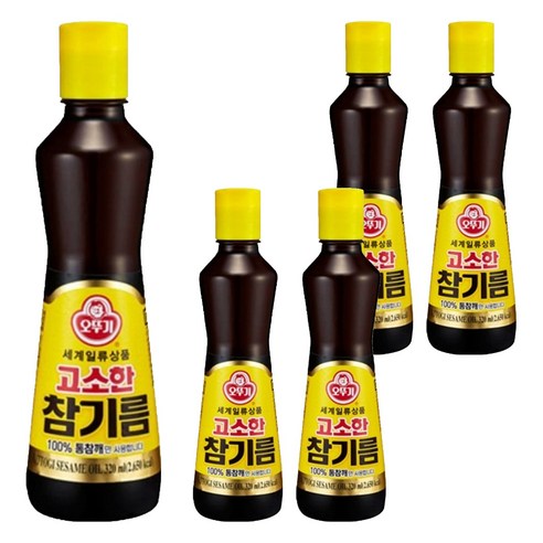 오뚜기 고소한 참기름 병, 320ml, 5개