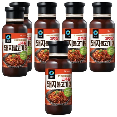 청정원 고추장 돼지불고기 양념, 500g, 6개