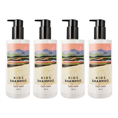 [몽프라]키즈 샴푸(500ml)-플러피파우더, 4개, 500ml