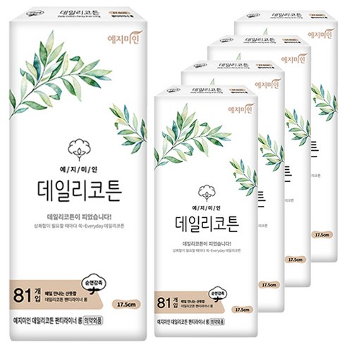 예지미인 데일리코튼 롱 팬티라이너, 81개입, 5팩