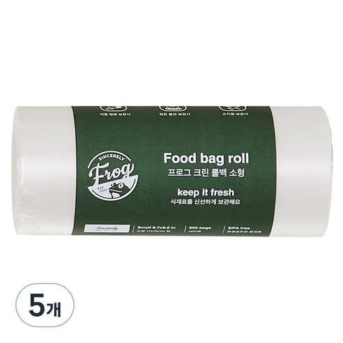 프로그 크린 롤백 소형 17cm x 25cm, 소(S), 500개입, 5개