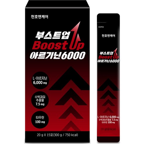 [천호엔케어]부스트업 국산 아르기닌6000mg 15포, 3개, 300g