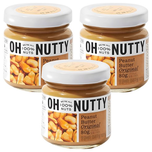 오넛티 땅콩버터 오리지널 100%, 80g, 3개