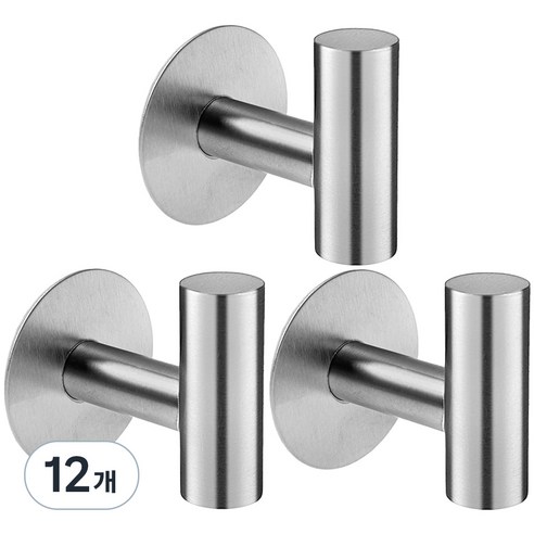 코멧 홈 고급형 부착식 다용도 벽걸이, 실버, 12개