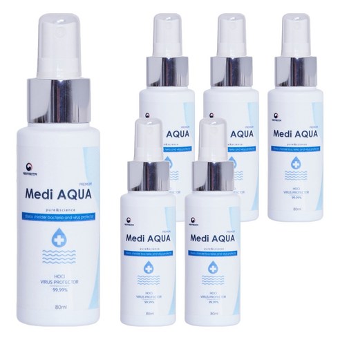 메디아쿠아 살균 소독제, 80ml, 6개