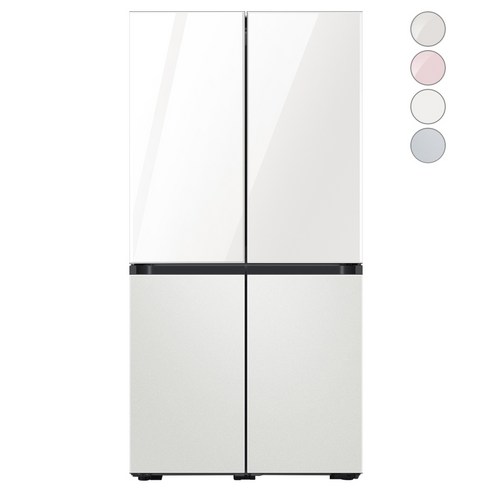 [색상선택형] 삼성전자 비스포크 프리스탠딩 냉장고 방문설치, RF85A9241AP, 글램 화이트 + 코타 화이트