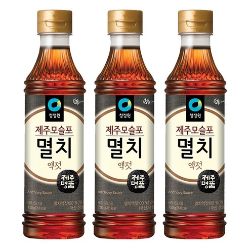 청정원 제주모슬포 멸치액젓, 750g, 3개