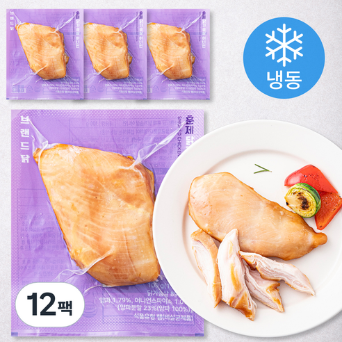 브랜드닭 훈제 닭가슴살 어니언 (냉동), 100g, 12팩