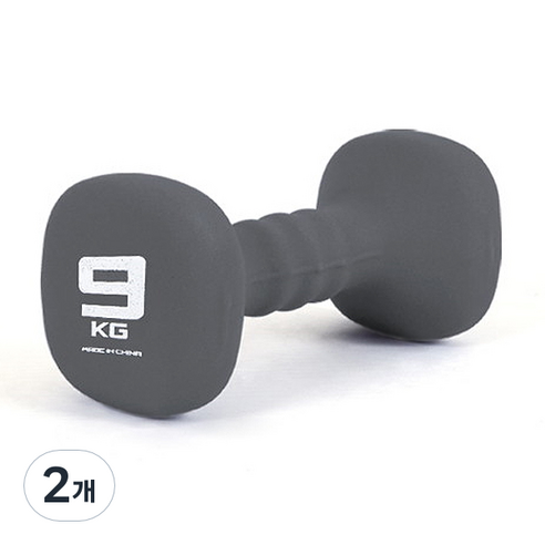 아이워너 네오프렌 사각 아령 그레이, 9kg, 2개