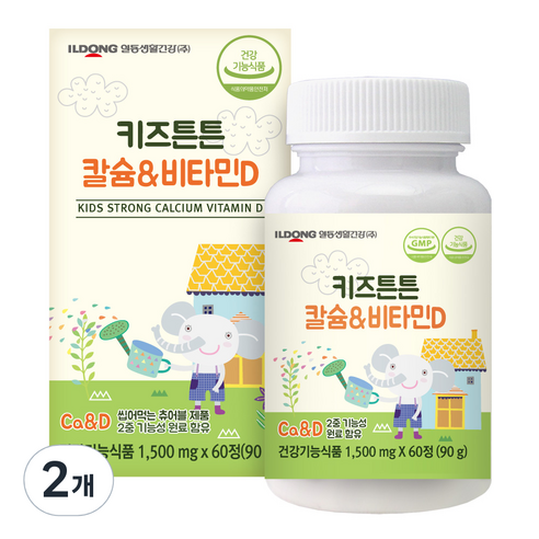 일동생활건강 키즈튼튼 칼슘 앤 비타민D, 2개, 90g