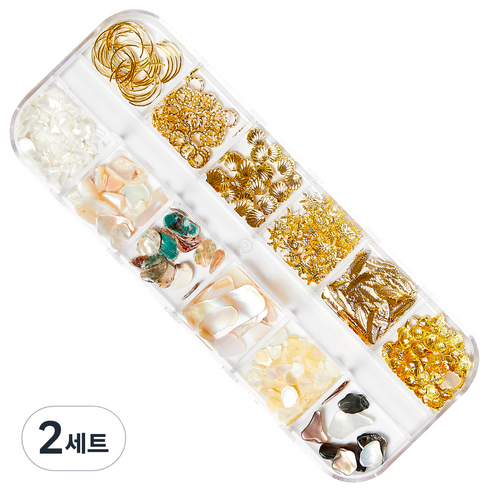 시크핏네일 네일스톤파츠 6종 + 자개글리터 6종 세트, A(ZN0133), 2세트