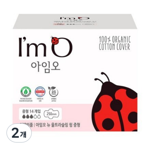 아임오 뉴 울트라슬림 윙 중형, 14개입, 2팩