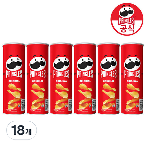프링글스 오리지날 감자스낵, 110g, 18개