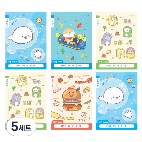 모닝글로리 초등 1-2 국어 10칸 노트 4종 + 랜덤발송 2p 세트, A, 5세트