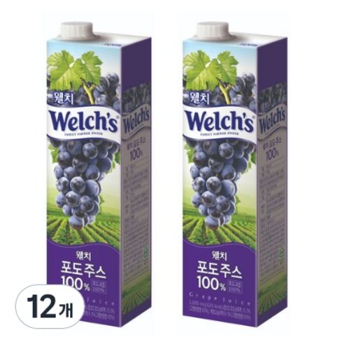 웰치 포도 주스, 12개, 1L