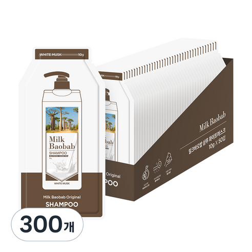 밀크바오밥 샴푸 화이트머스크향, 10g, 300개