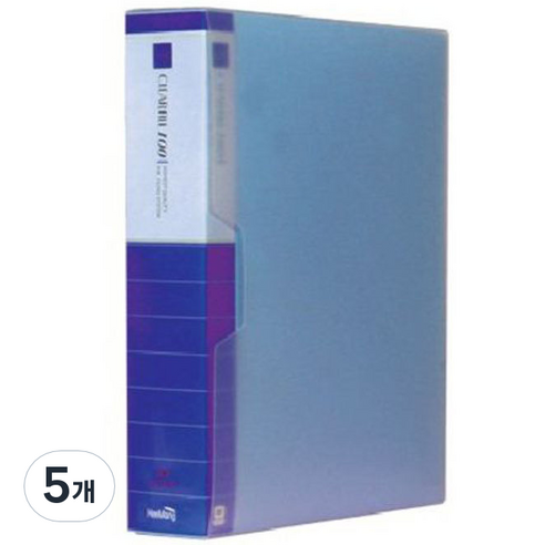 희망화일 클리어 파일 100매, 청색, 5개