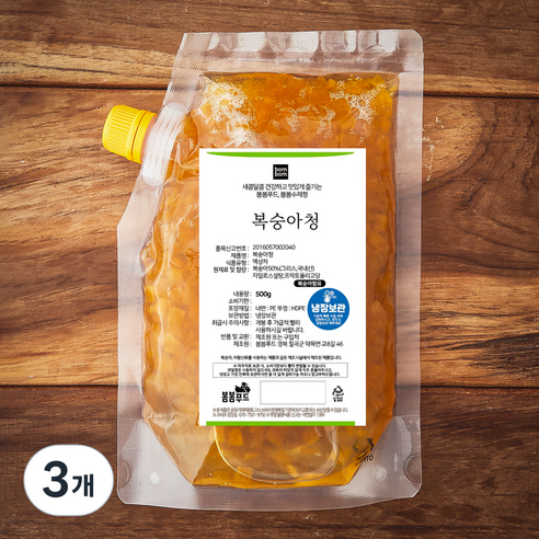 봄봄푸드 복숭아청, 500g, 3개