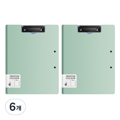 동아피엠에스 심플 커버 양방향 더블 클립보드 A4 31.5 x 22.5 cm, 그린, 6개