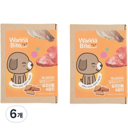 워너바이트 말랑져키 가수분해 간식, 혼합맛(실꼬리돔/참치), 120g, 6개