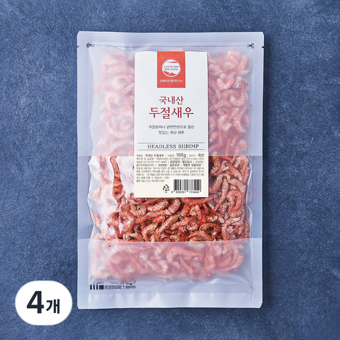 조혜정의멸치연구소 국내산 두절건새우 (냉동), 100g, 4개