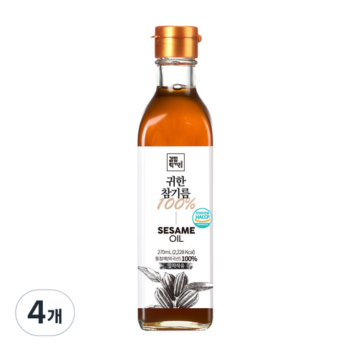 감성먹거리 귀한 참기름, 270ml, 4개