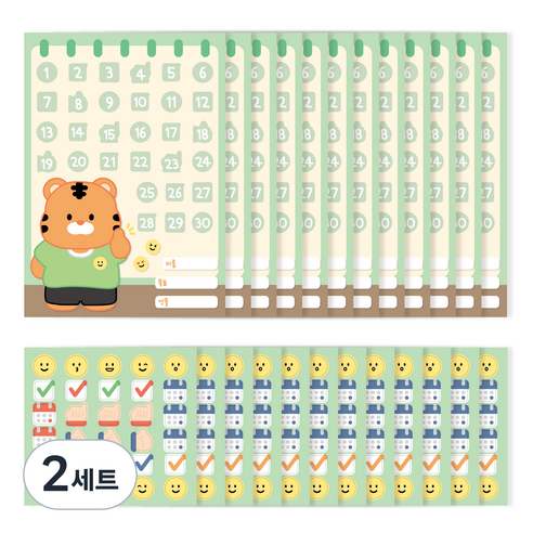 워너디스 할수있어 동물 칭찬 스티커판 12p + 스티커 12p 세트, 약속을 지켜요, 2세트